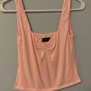 White fox size small pink tank top crop top